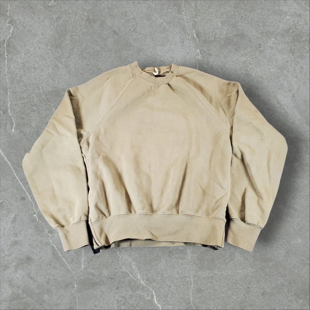 Essentials Fear Of God Sweatshirt Mens Small Biege Pullover Crewneck Oversized